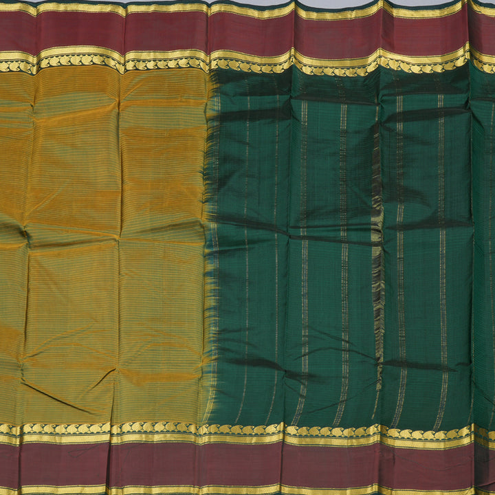 Hayagrivas Sampanga Green Handloom Kanjivaram Silk Saree with Mandhalir Border with KBD1751A3-14