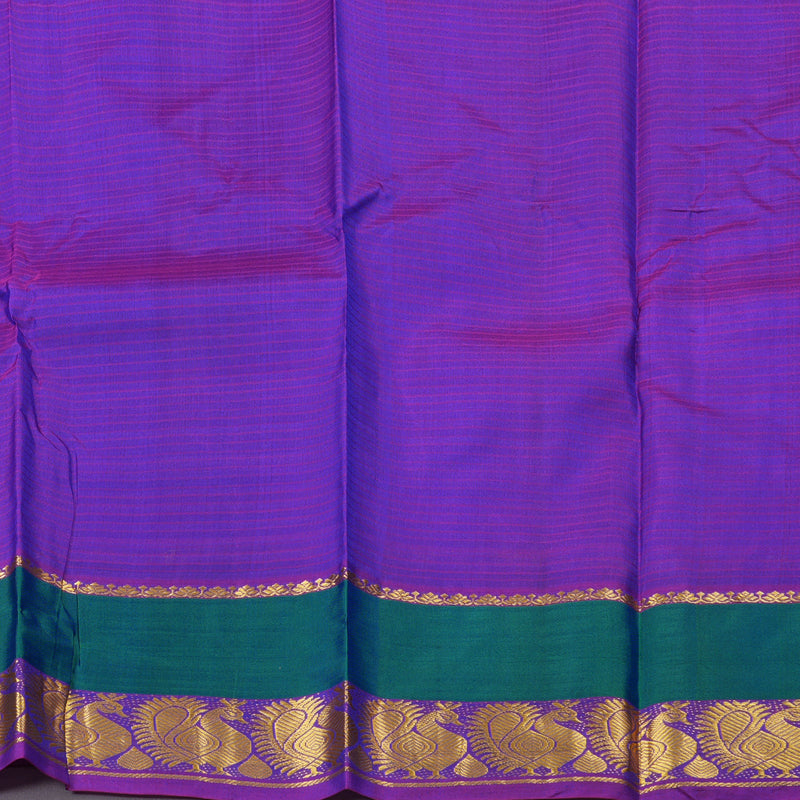 Hayagrivas Light Blue Handloom Kanjivaram Silk Saree with Purple Border with KBD1751A3-15