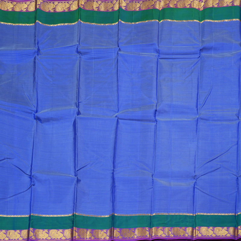 Hayagrivas Light Blue Handloom Kanjivaram Silk Saree with Purple Border with KBD1751A3-15