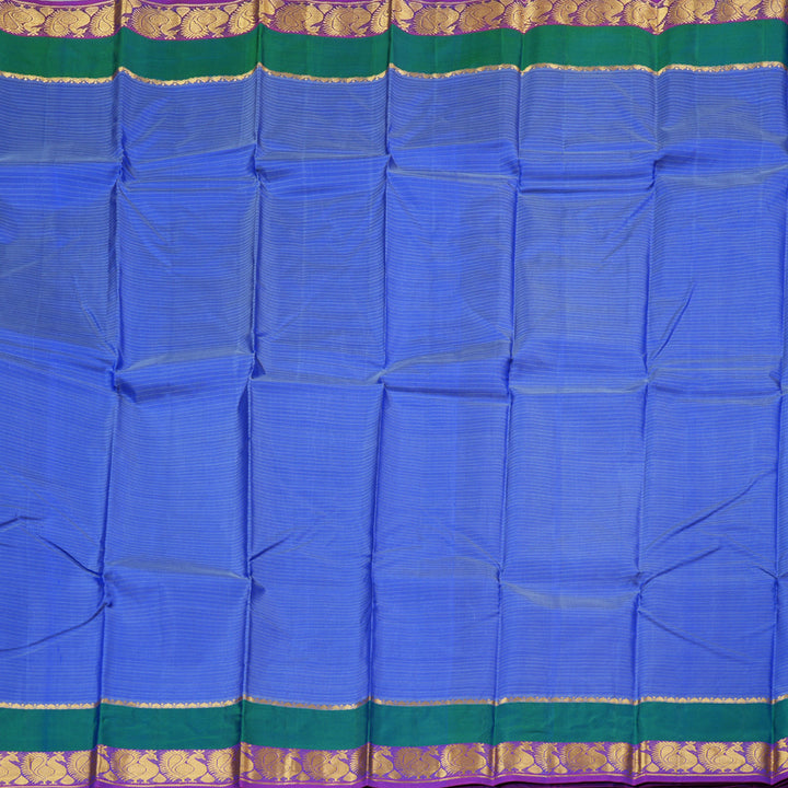 Hayagrivas Light Blue Handloom Kanjivaram Silk Saree with Purple Border with KBD1751A3-15