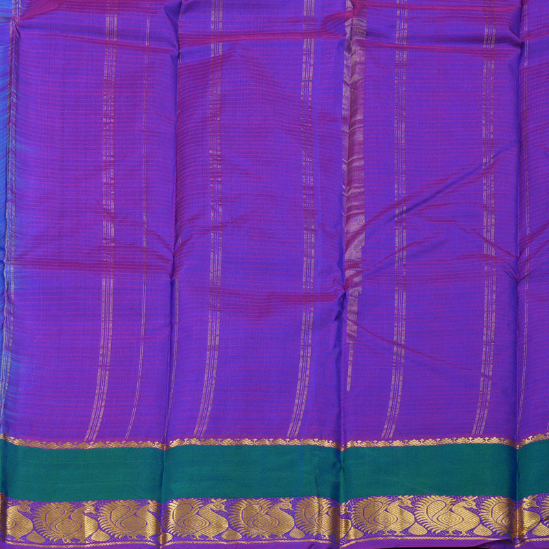 Hayagrivas Light Blue Handloom Kanjivaram Silk Saree with Purple Border with KBD1751A3-15