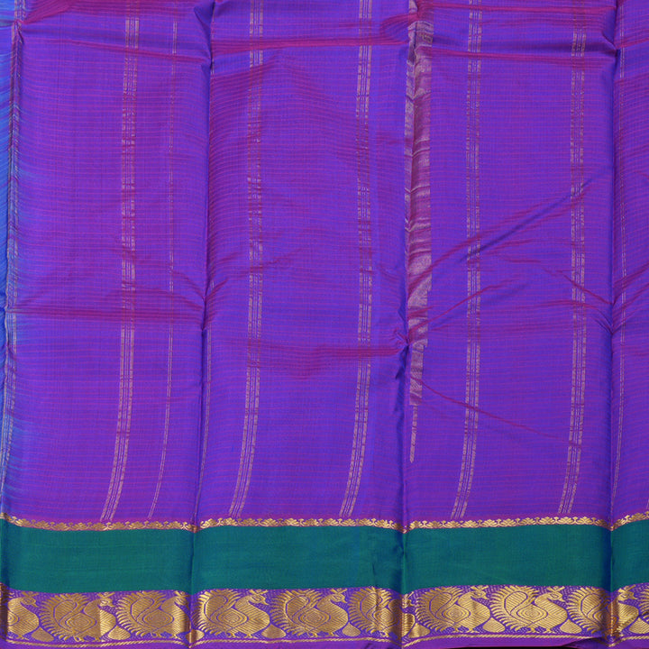Hayagrivas Light Blue Handloom Kanjivaram Silk Saree with Purple Border with KBD1751A3-15