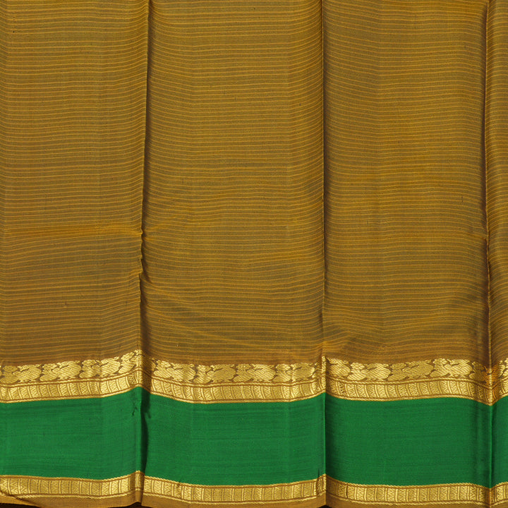 Hayagrivas Leaf Green Handloom Kanjivaram Silk Saree with Dark Green Border with KBD1751A3-8