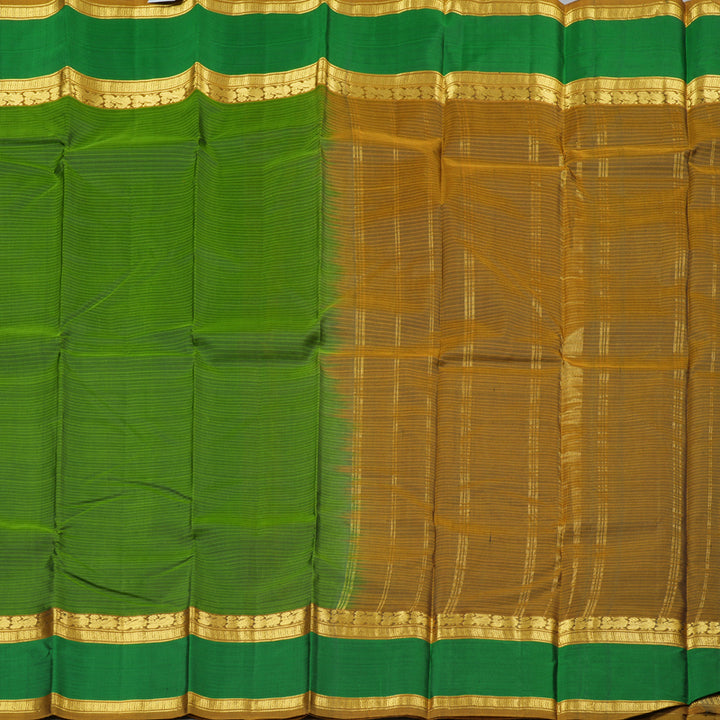 Hayagrivas Leaf Green Handloom Kanjivaram Silk Saree with Dark Green Border with KBD1751A3-8