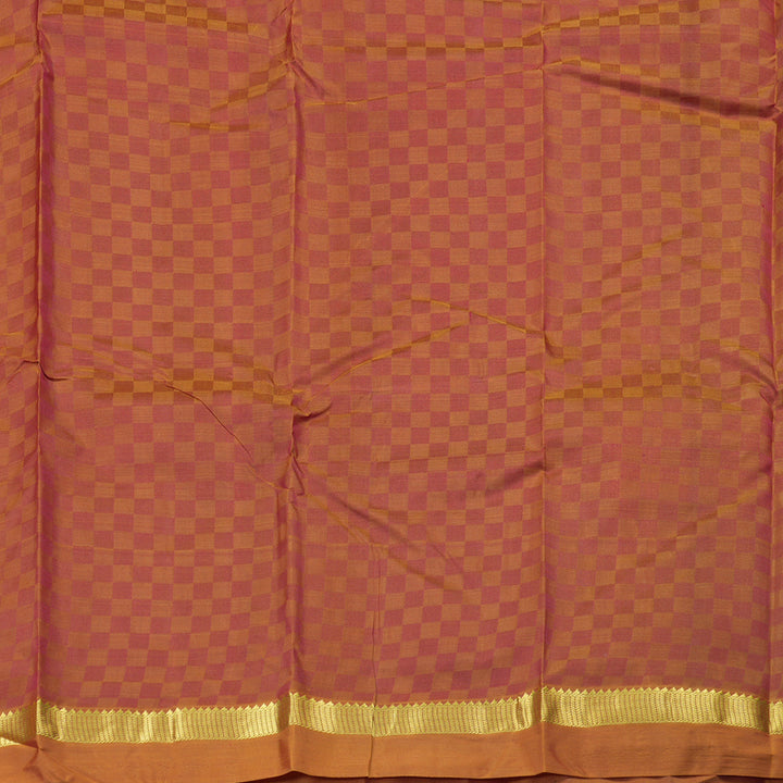 Hayagrivas Maroon Handloom Kanjivaram Silk Saree with Honey Mustard Border with KBD1751A5-3