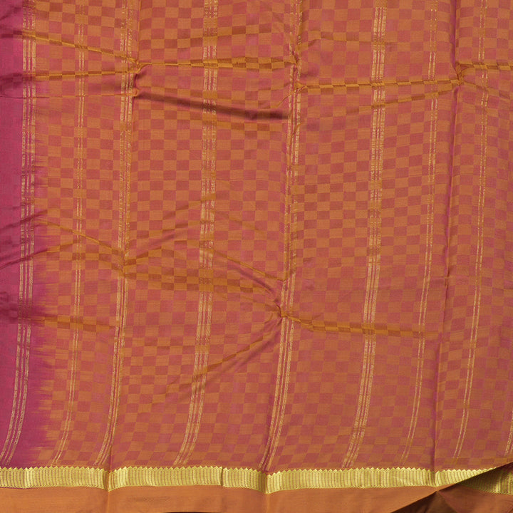 Hayagrivas Maroon Handloom Kanjivaram Silk Saree with Honey Mustard Border with KBD1751A5-3