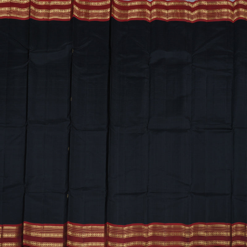 Hayagrivas Black Handloom Kanjivaram Silk Saree with Wine Maroon Border KBD1752A2-20