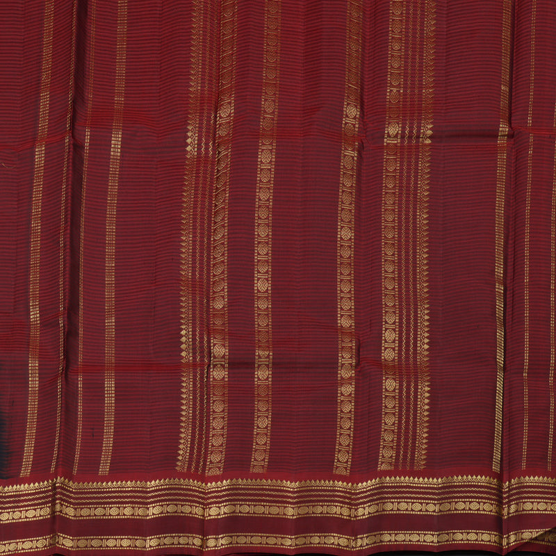 Hayagrivas Black Handloom Kanjivaram Silk Saree with Wine Maroon Border KBD1752A2-20