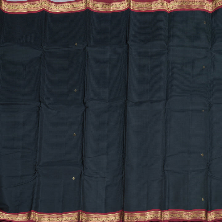 Hayagrivas Handloom Kanjivaram Silk Saree In Royal Black KBD1752A2-23