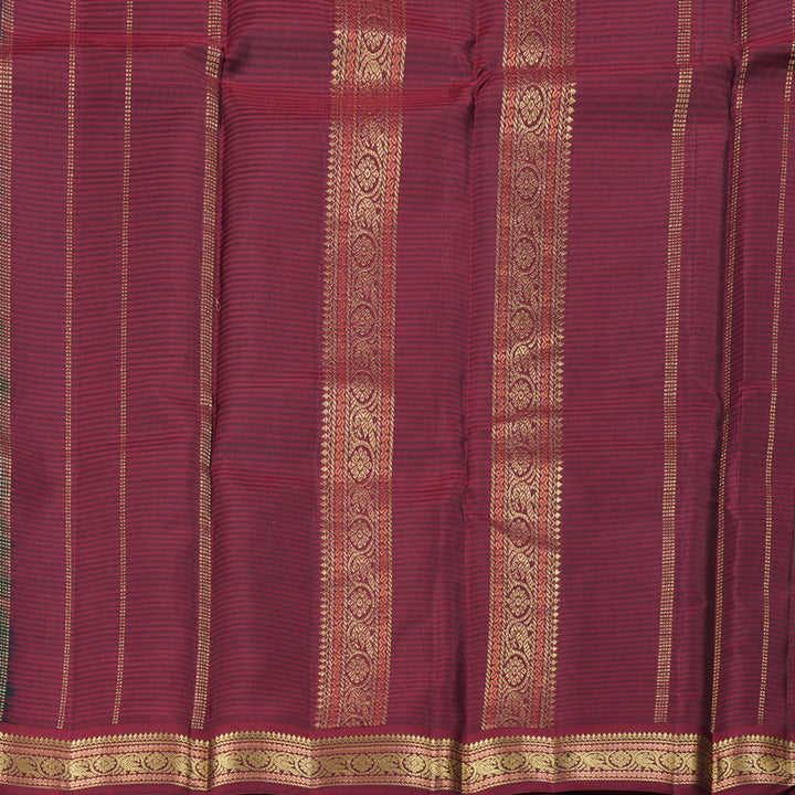 Hayagrivas Handloom Kanjivaram Silk Saree In Royal Black KBD1752A2-23