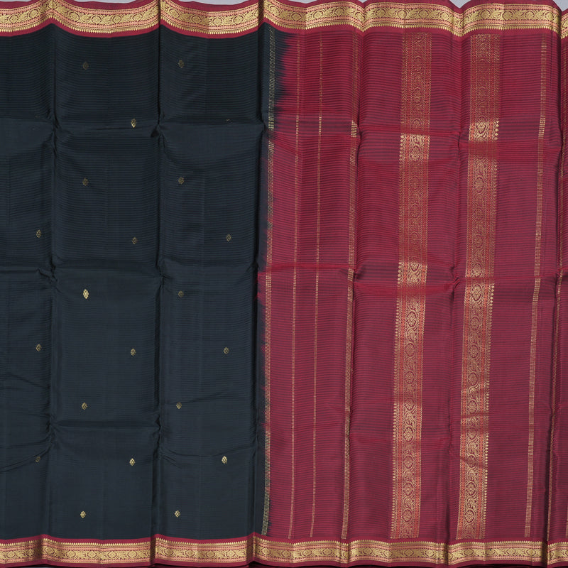Hayagrivas Handloom Kanjivaram Silk Saree In Royal Black KBD1752A2-23