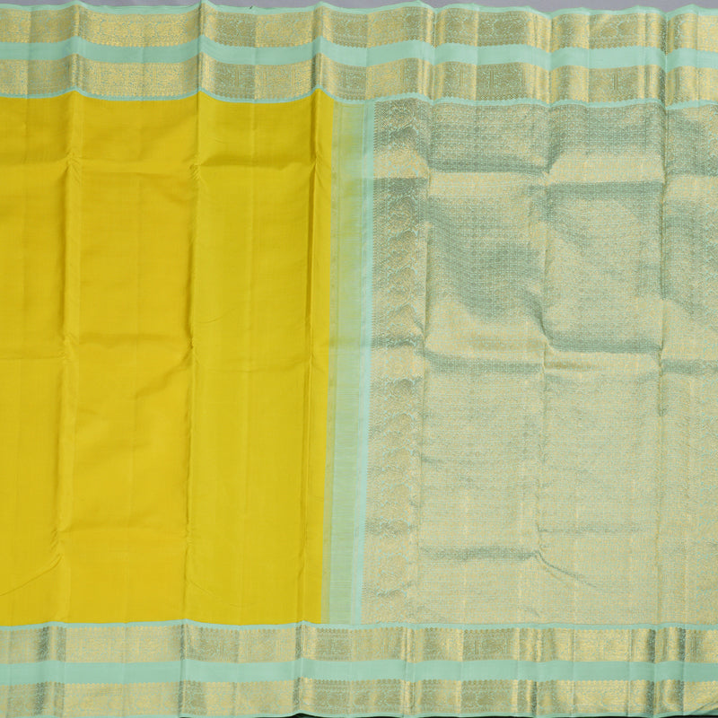 Hayagrivas Lemon Yellow Handloom Kanjivaram Silk Saree KBD1753A1-2