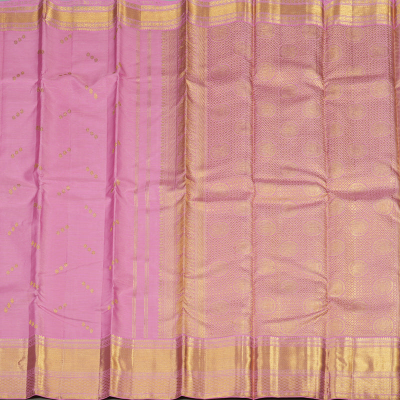 Hayagrivas Handloom Kanjivaram silk saree in Mild pink Vairaoosi KBD1754A1-1