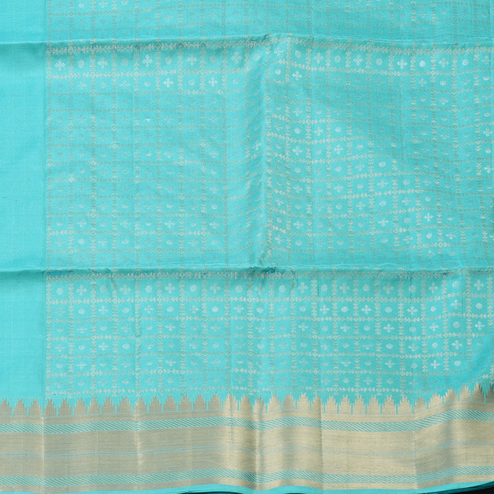 Hayagrivas Sky Blue Handloom Soft Silk Saree KBD1756A11-1