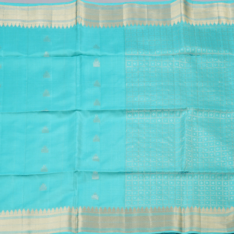 Hayagrivas Sky Blue Handloom Soft Silk Saree KBD1756A11-1