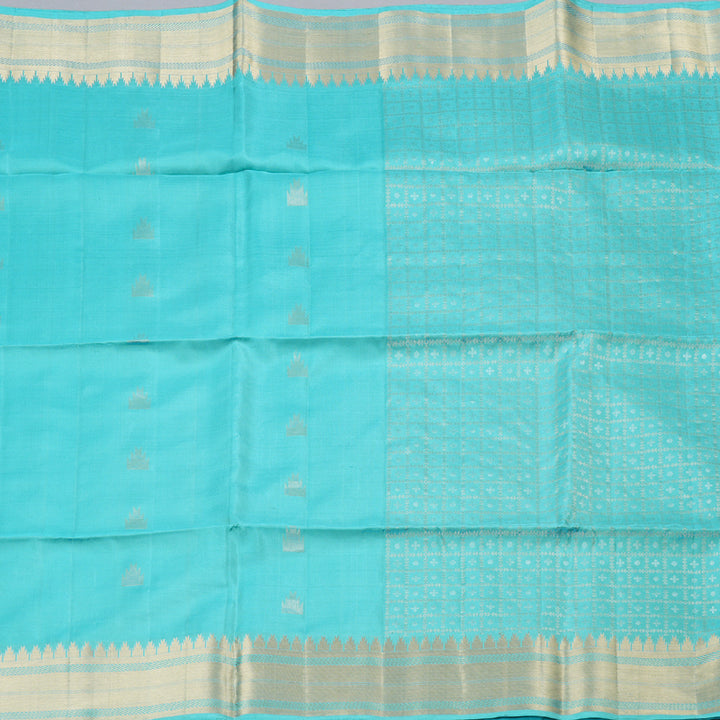 Hayagrivas Sky Blue Handloom Soft Silk Saree KBD1756A11-1