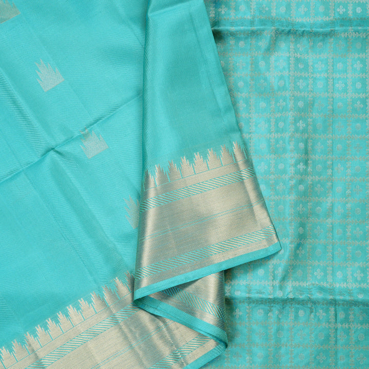Hayagrivas Sky Blue Handloom Soft Silk Saree KBD1756A11-1