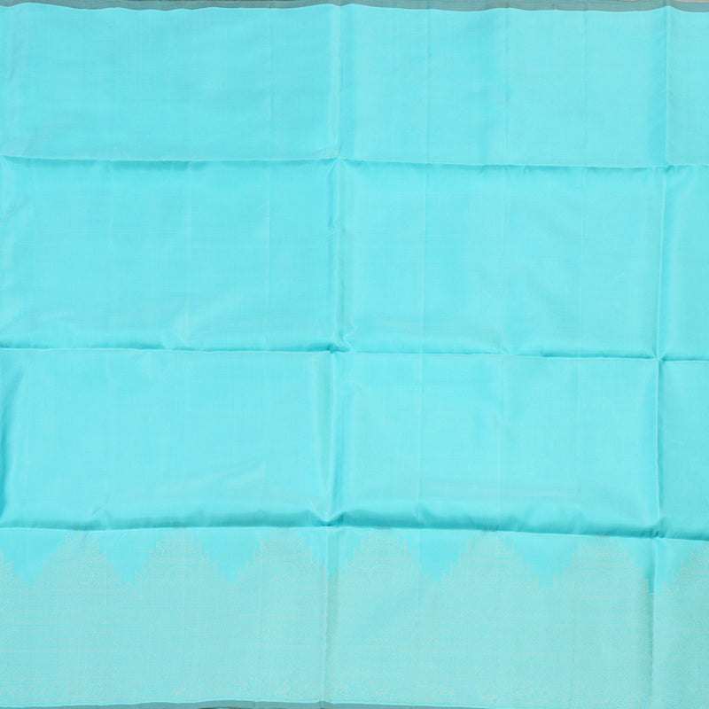 Hayagrivas handloom kanjivaram soft silk saree in Sky blue with dark grey Borderless KBD1756A22-1