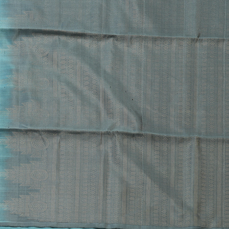 Hayagrivas handloom kanjivaram soft silk saree in Sky blue with dark grey Borderless KBD1756A22-1