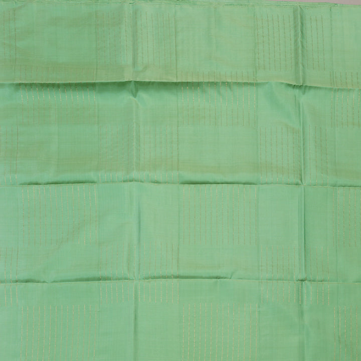Hayagrivas Handloom Kanjivaram soft silk saree in Pastel green Borderless  KBD1756A9-2