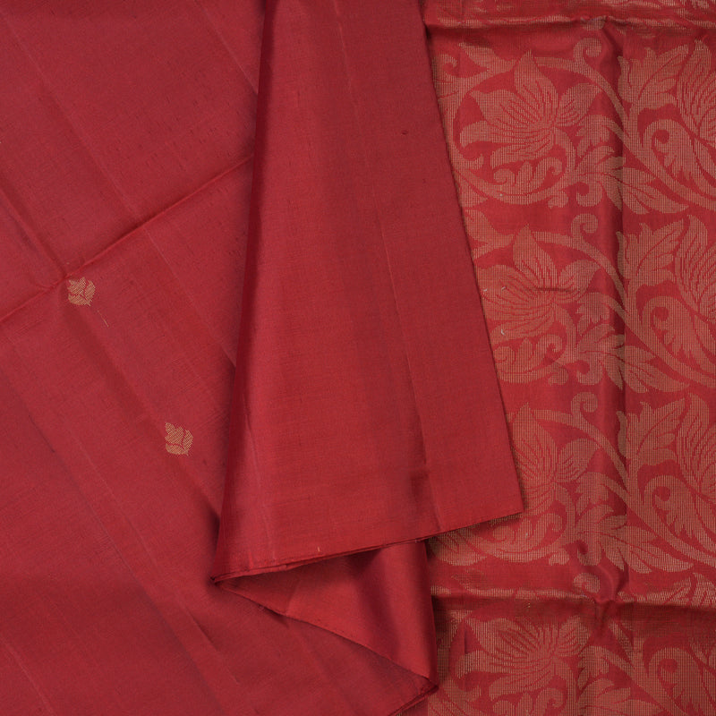 Hayagrivas Dark Red Handloom Soft Silk Saree KBD1757A16-1