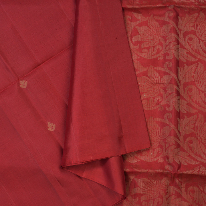 Hayagrivas Dark Red Handloom Soft Silk Saree KBD1757A16-1