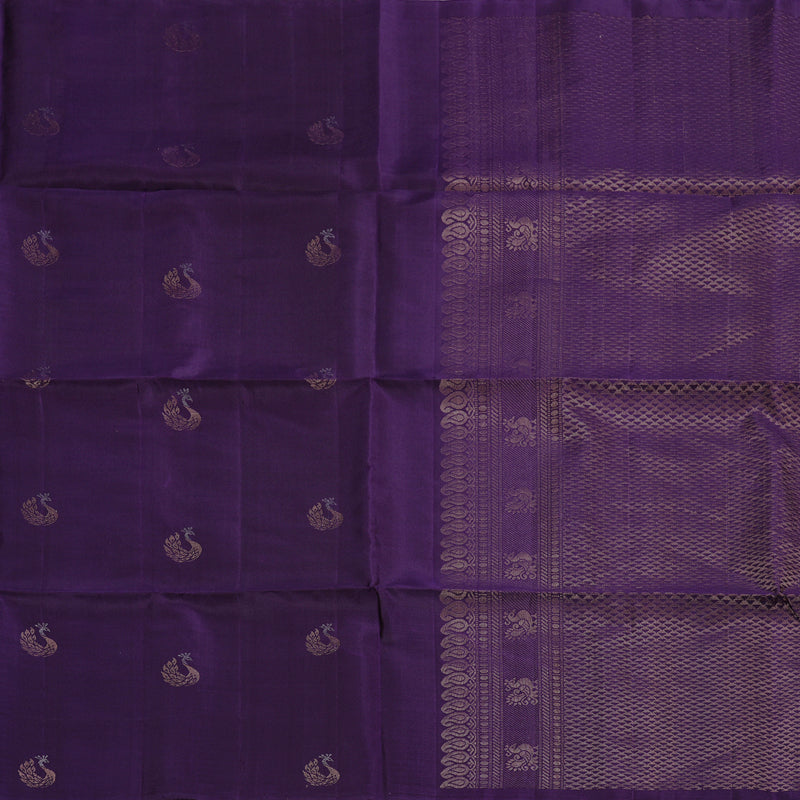 Hayagrivas Dark Purple Handloom Soft Silk Saree KBD1757A22-1