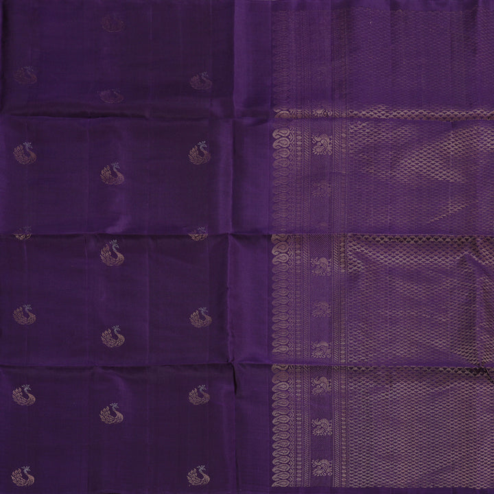 Hayagrivas Dark Purple Handloom Soft Silk Saree KBD1757A22-1