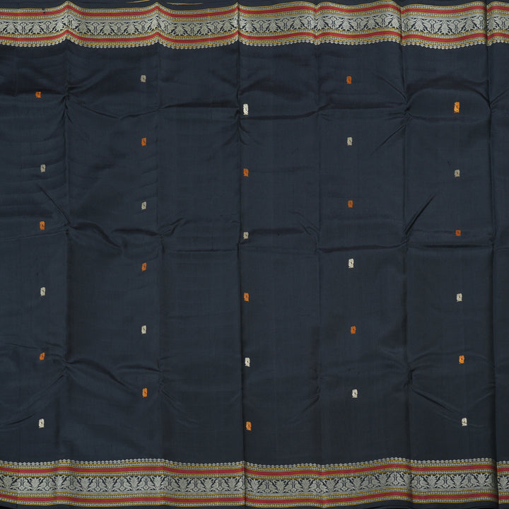 Hayagrivas Black Handloom Kanjivaram Silk Saree KBD1763A1-1