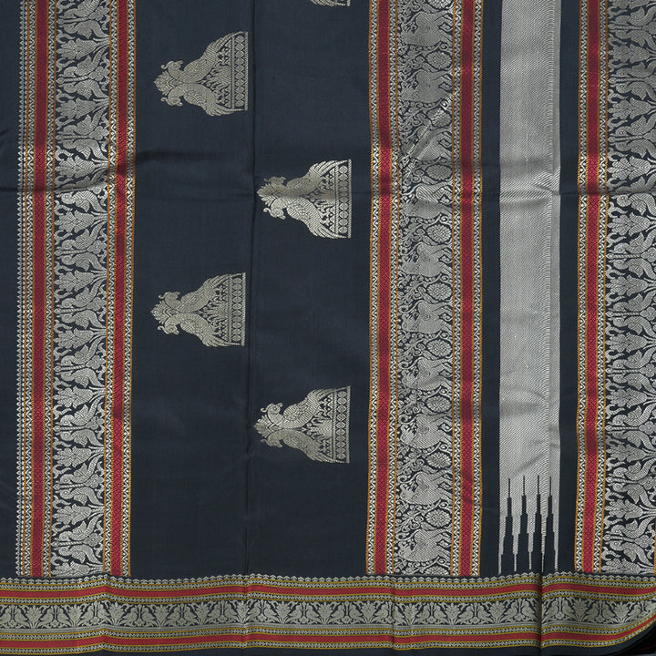 Hayagrivas Black Handloom Kanjivaram Silk Saree KBD1763A1-1