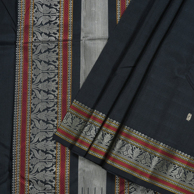 Hayagrivas Black Handloom Kanjivaram Silk Saree KBD1763A1-1