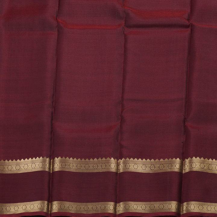 Hayagrivas Plum Purple Handloom Kanjivaram Silk Saree with Wine Maroon Border KBD1763A2-5