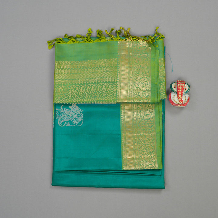 Hayagrivas Handloom Soft Silk Saree in Refreshing Sea Blue KBD1767A10-1