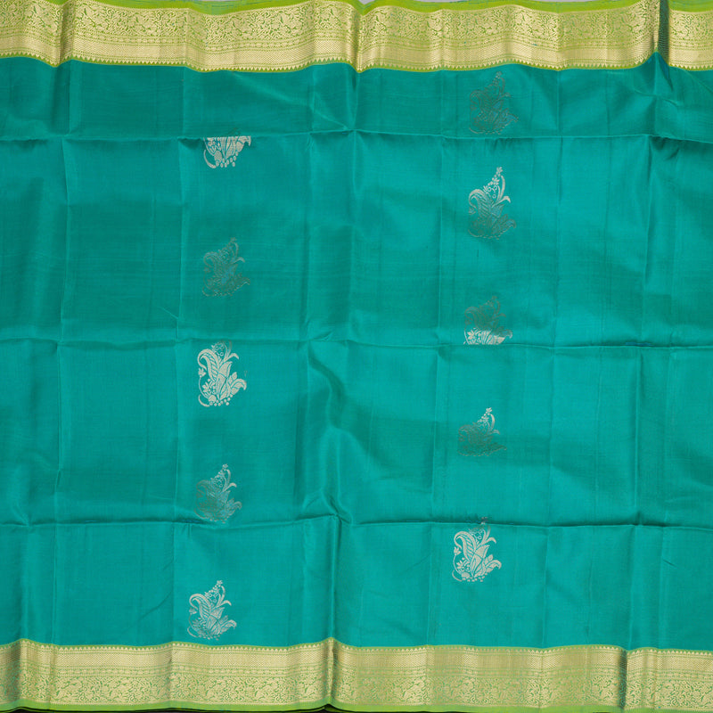 Hayagrivas Handloom Soft Silk Saree in Refreshing Sea Blue KBD1767A10-1