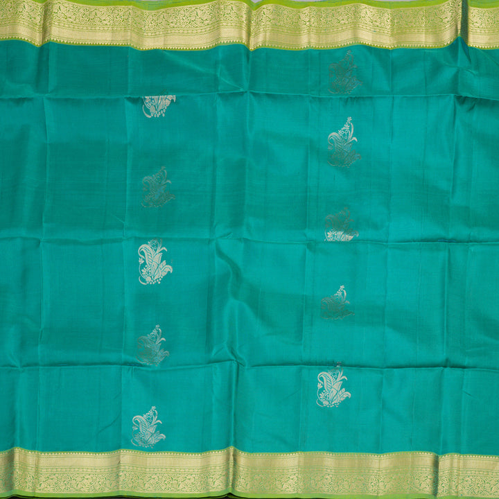 Hayagrivas Handloom Soft Silk Saree in Refreshing Sea Blue KBD1767A10-1