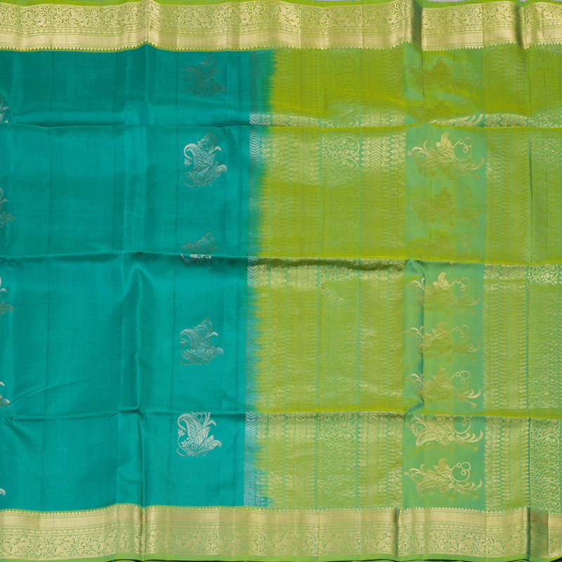 Hayagrivas Handloom Soft Silk Saree in Refreshing Sea Blue KBD1767A10-1