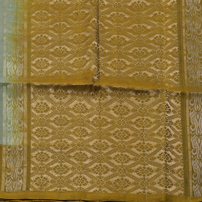 Hayagrivas Ash Grey Handloom Soft Silk Saree with Honey Mustard Border KBD1767A11-13