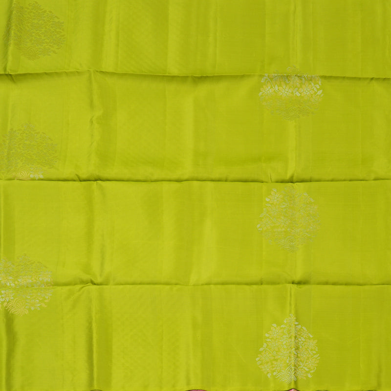 Hayagrivas Handloom Soft Silk Saree in Effervescent Lime Green KBD1767A11-8