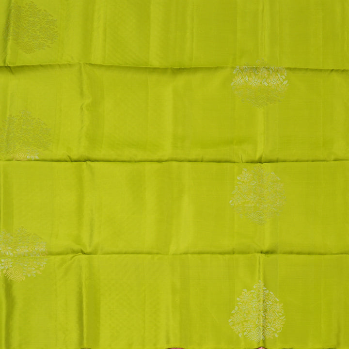 Hayagrivas Handloom Soft Silk Saree in Effervescent Lime Green KBD1767A11-8