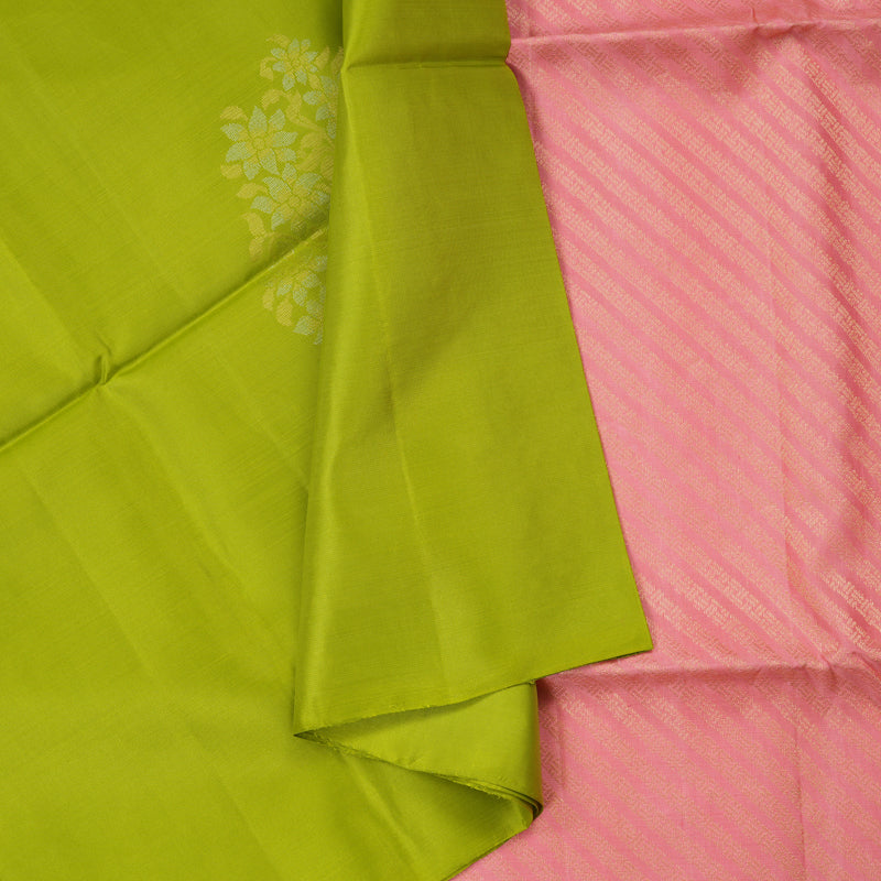 Hayagrivas Handloom Soft Silk Saree in Effervescent Lime Green KBD1767A11-8