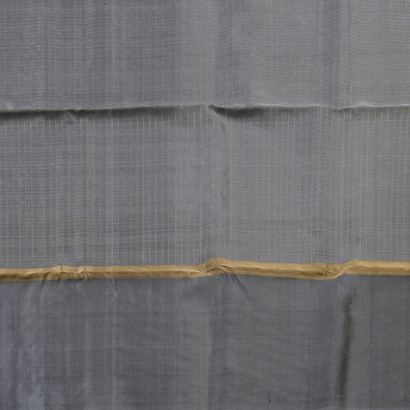 Hayagrivas Elachi Green Handloom Soft Silk Saree with Dark Grey Border KBD1767A12-3