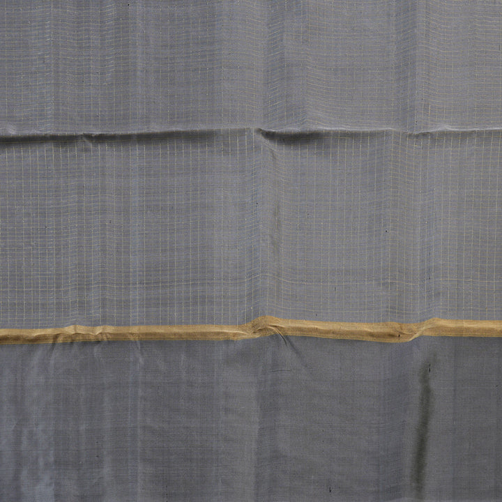 Hayagrivas Elachi Green Handloom Soft Silk Saree with Dark Grey Border KBD1767A12-3