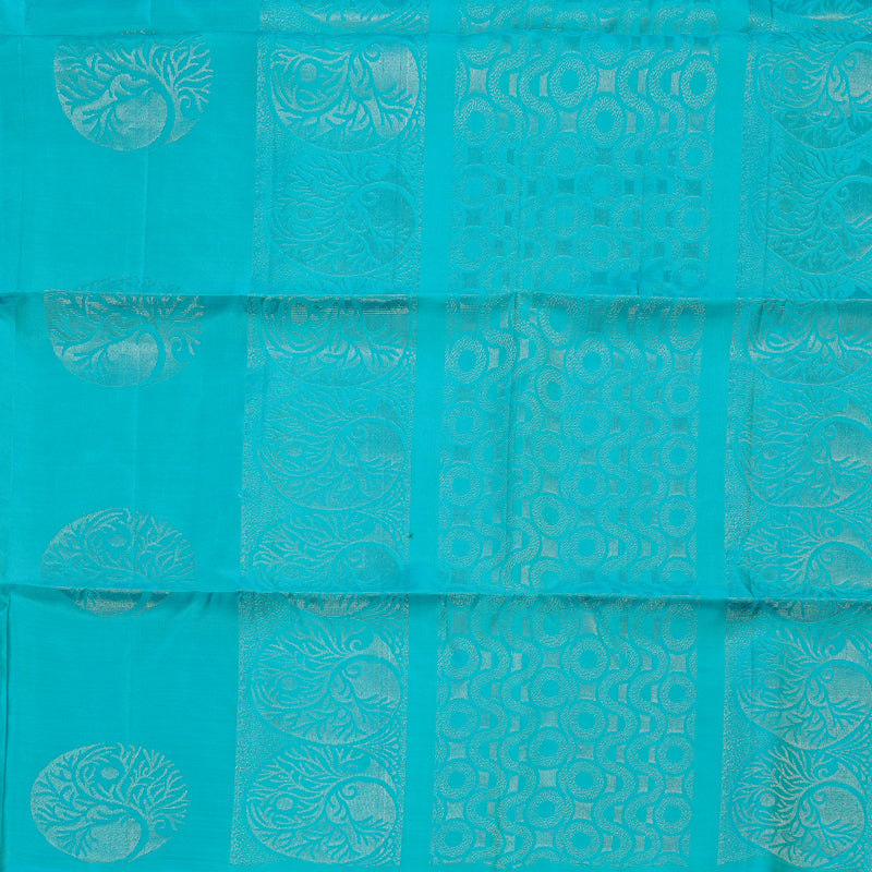Hayagrivas Sky Blue Handloom Soft Silk Saree KBD1767A3-21