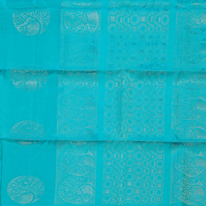 Hayagrivas Sky Blue Handloom Soft Silk Saree KBD1767A3-21