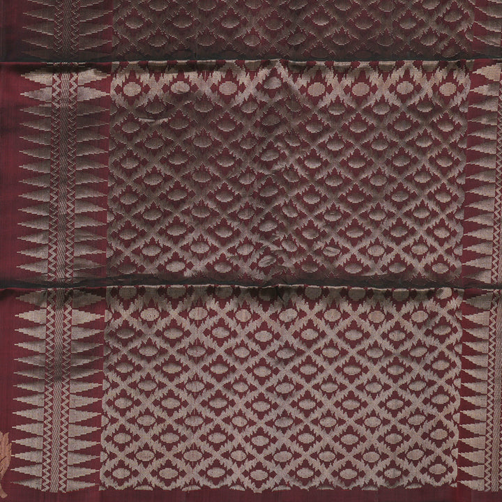 Hayagrivas Wine Maroon Handloom Soft Silk Saree KBD1767A6-16