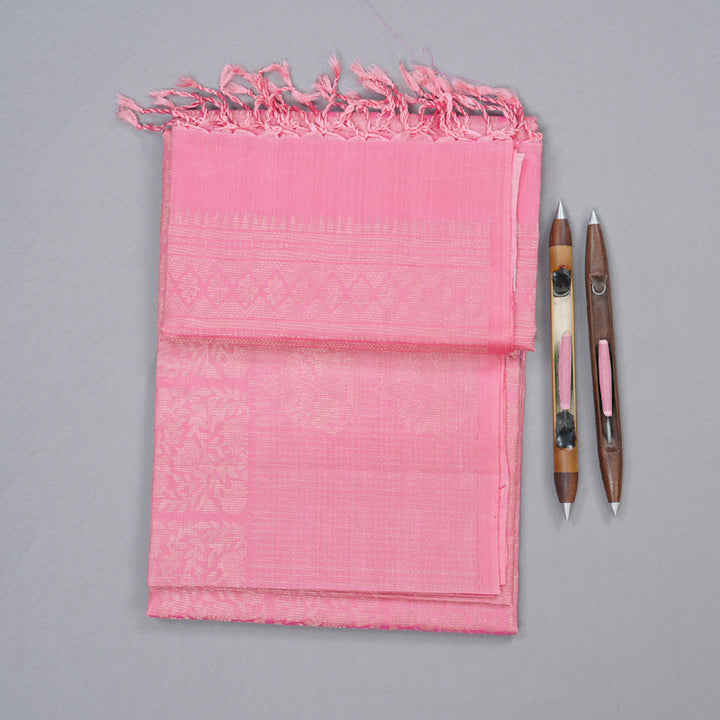 Hayagrivas Handloom Soft Silk Saree in Graceful Rose Pink Colour, KBD1767A8-1