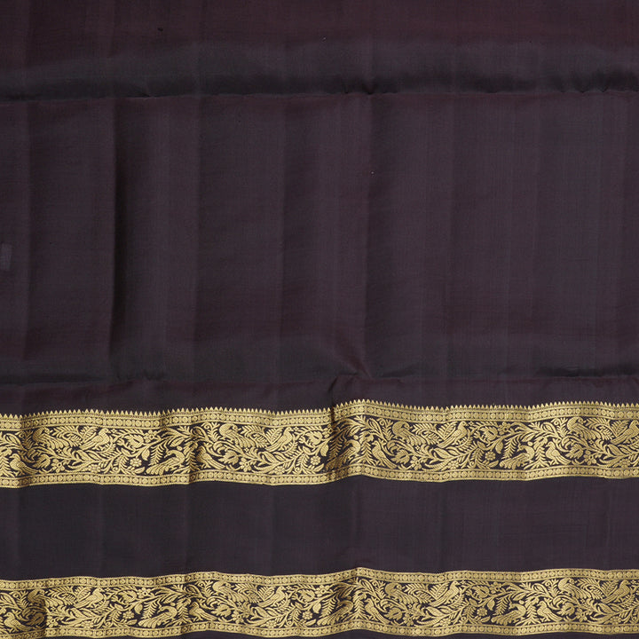 Hayagrivas Burnt Orange Handloom Soft Silk Saree with Plum Purple Border KBD1768A11-2