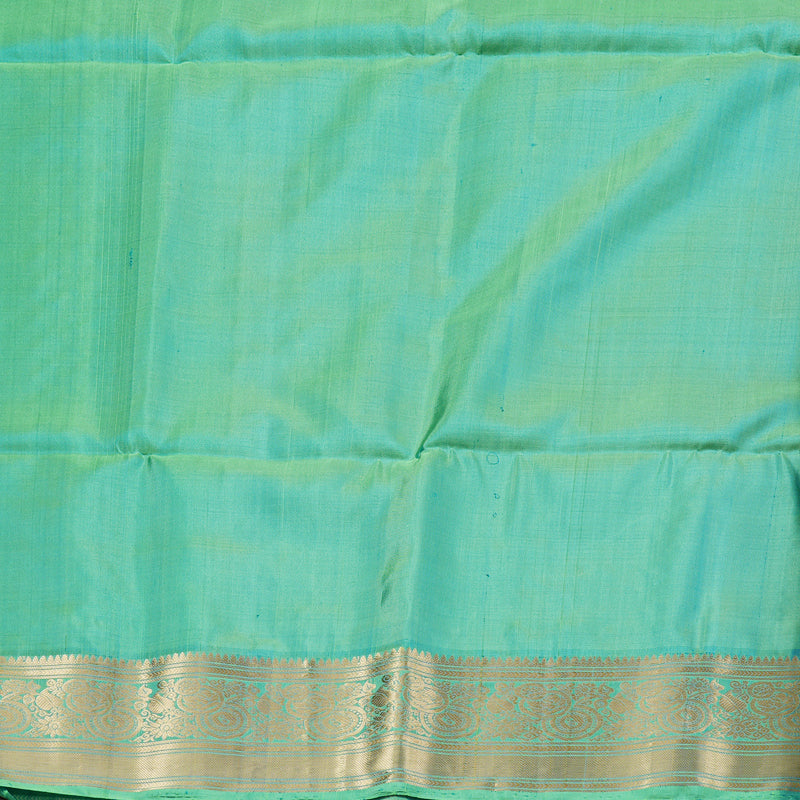 Hayagrivas Wine Maroon Ikkat Handloom Soft Silk Saree with Sea Green Border KBD1768A7-3