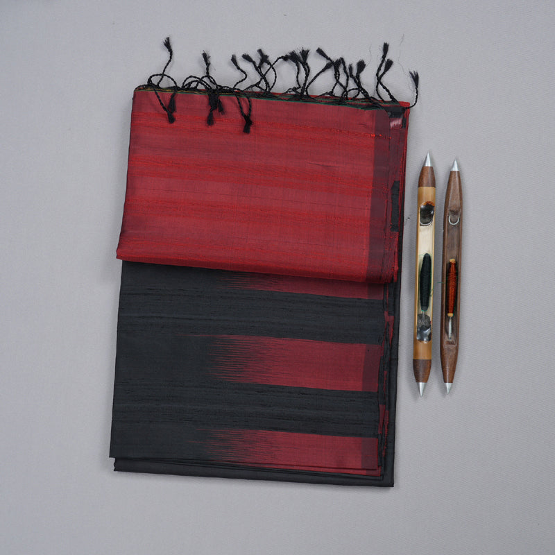 Hayagrivas Stunning Black Handloom Soft Silk Saree KBD1773A1-22