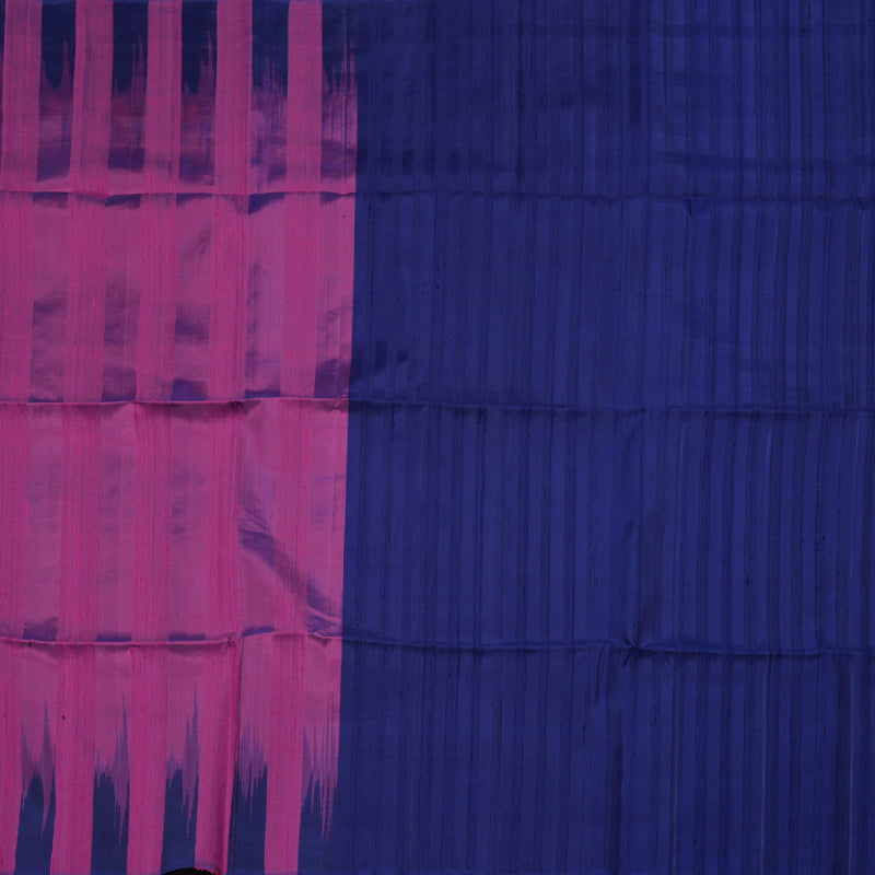 Hayagrivas Pink With Indigo Handloom Soft Silk Saree KBD1773A1-7